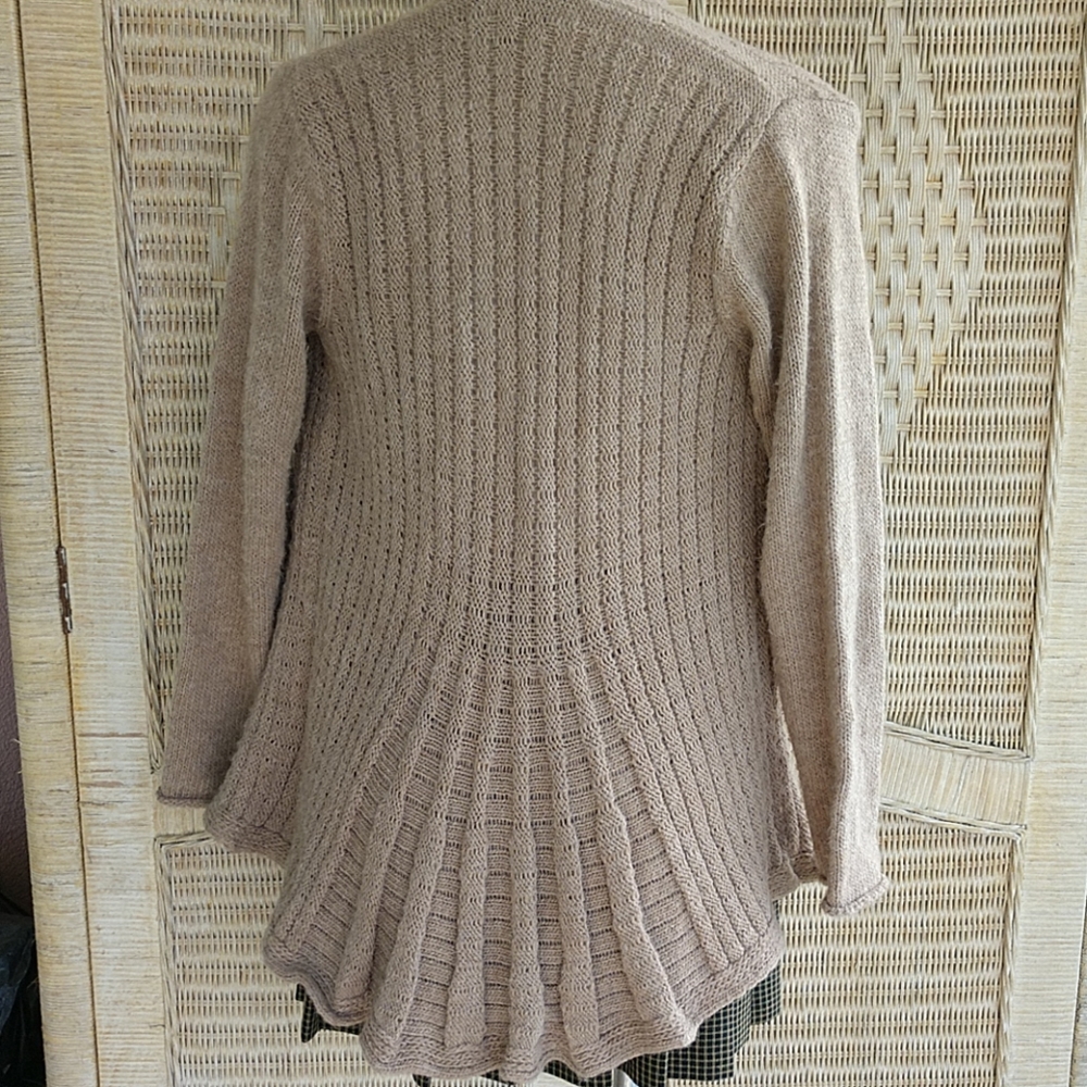 COMING ITALIAN ALPACA Peplum Cardigan EUC - Picture 2 of 7